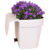 Livraison plante Balkonbak blanche avec 3 Campanula Addenda violettes - Clochettes