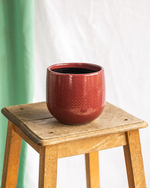 Bari bordeauxrode plantenpot