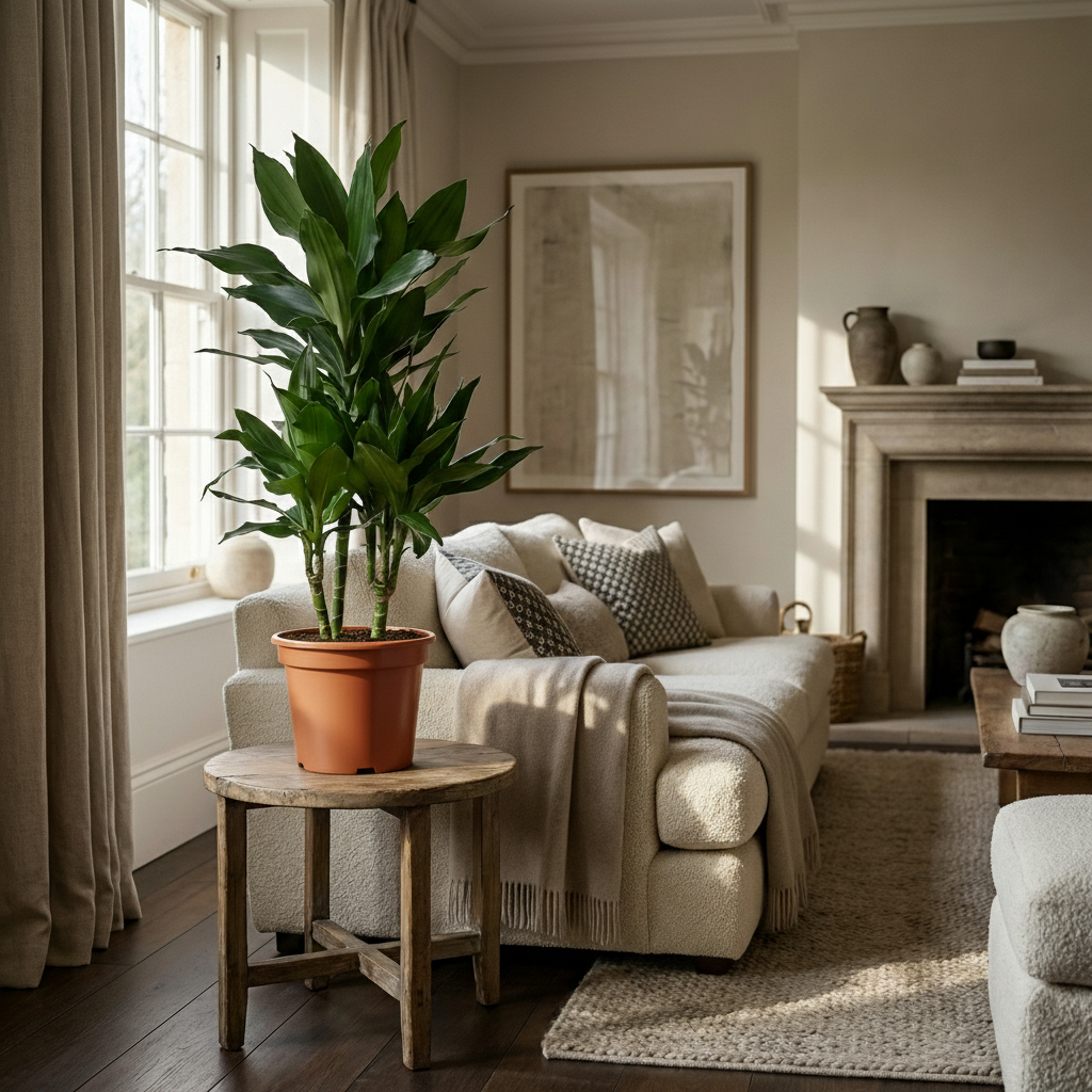 Green boutiQ - Zimmerpflanze - Drachenbaum Janet Craig - Dracaena Janet Craig - Grün - Wenig Pflege - 1 Pflanze - Topf 21cm - Höhe 90 - 100cm